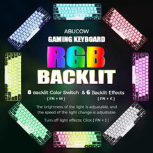 Load image into Gallery viewer, abucow 60% Percent Gaming Keyboard Minimalist Portable Wired Ultra-Compact Mini Imitation 61 Keys RGB Backlit Keyboard (White-Black), WhiteBlack_6979