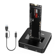 Load image into Gallery viewer, ACASIS NVME SSD Reader Adapter, Aluminium Alloy Housing Fast Heat Dissipation, NVME to USB Docking Station, M.2 SSD to USB Adapter 10Gbps, Support M.2 (M Key) NVMe SSD and (B+M Key) SATA-Based SSD, Black_1