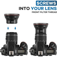 Load image into Gallery viewer, Acuvar 52mm 0.43x Wide Angle Lens with Macro, HD Camera Lens Attachment for Canon Nikon Sony DSLR & Mirrorless Lenses (52mm Thread)_959