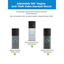 Load image into Gallery viewer, Adjustable 360 Doorbell Angle holder Kit for Ring doorbell mount, Black_179