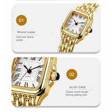 Load image into Gallery viewer, ADSBIAOYE Gold Watches for Women with Square Roman Dial Vintage Small Bracelet Ladies Quartz Wrist watchs Water Resistant (Two Tone)_528