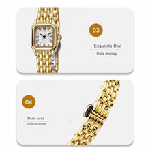 Load image into Gallery viewer, ADSBIAOYE Gold Watches for Women with Square Roman Dial Vintage Small Bracelet Ladies Quartz Wrist watchs Water Resistant (Two Tone)_529