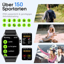 Load image into Gallery viewer, Advanced Health Smartwatch for Women Men with Real-Time Monitoring of Heart Rate, Blood Oxygen, Body Temperature, Blood Pressure, Sleep Auality and Stress Levels.Always-On Display, for Android & iOS, Black_1219