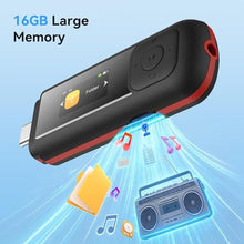 Load image into Gallery viewer, AGPTEK 16GB USB C MP3 Player, A55S 2 in 1 Type-C & USB Stick Music Player, Black_2289