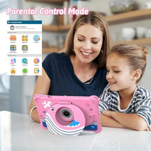 Load image into Gallery viewer, Aheadthink 7-inch Kids Tablet for Toddlers, Android 12, 4GB RAM, 32GB ROM, WiFi, Bluetooth, Safe Eye Protection IPS Screen, Parental Controls, Dual Camera, Transparent Case for Education & Gaming, Pink_749