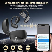 Load image into Gallery viewer, Ai Language Translation Earbuds, Translator Earbuds Real Time with APP Compatible with iOS & Android, 144-Language Bluetooth Headphones Translating Device for Travel and Business - Black_177