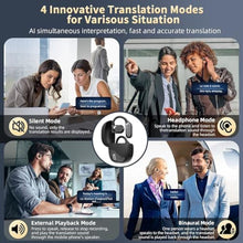 Load image into Gallery viewer, Ai Language Translation Earbuds, Translator Earbuds Real Time with APP Compatible with iOS & Android, 144-Language Bluetooth Headphones Translating Device for Travel and Business - Black_179