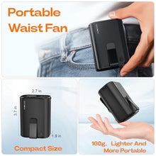 Load image into Gallery viewer, AI Portable Personal Waist Neck Rechargeable Fan, 3-Speed 10000RPM Brushless Motor Desktop Fan Hands-Free Neck Hanging Fans, 20-Hour Runtime, Wearable Portable Fans for Camping and Worksites, BLACK_4099