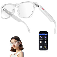 Load image into Gallery viewer, AI Smart Glasses with Chat GPT for Women and Men, Bluetooth Translation Glasses with 164 Languages, Open Ear Audio with Mic & Speakers, Hands-Free Calls, UV Protection & Anti-Blue Light, White_1