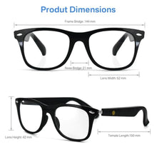 Load image into Gallery viewer, AI Translation Smart Glasses for Women Men, Blue Light Lenses Glasses, Bluetooth Audio Glasses with Speakers, Real-Time Translation(160+ Languages), AI Music Eyeglasses for Business/Travel/Study-Clear, BlackMZ_1723