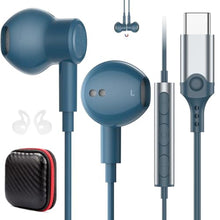 Load image into Gallery viewer, AIAUXAI USB C Earbuds Wired Headphones for iPhone 17 16 Pro Max 17e,Blue_1