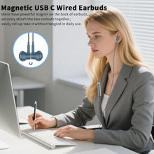 Load image into Gallery viewer, AIAUXAI USB C Earbuds Wired Headphones for iPhone 17 16 Pro Max 17e,Blue_308