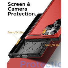 Load image into Gallery viewer, AICase for Samsung Galaxy S24 Ultra Case with Glass Screen Protector,Heavy Duty Drop Protection Full Body Rugged Shockproof Military Protective Tough Durable Cover for Galaxy S24 Ultra 6.8" 5G 2024_4, BlackRedWithGlassProtector_152