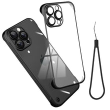 Load image into Gallery viewer, aidvaia Frameless Phone case Compatible with iPhone 16 Pro Max Case Transparent Electroplated Black Frameless Design with Camera Lens Protection case, TransparentClearPlatingBlack_2678