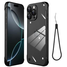 Load image into Gallery viewer, aidvaia Frameless Phone case Compatible with iPhone 16 Pro Max Case Transparent Electroplated Black Frameless Design with Camera Lens Protection case, TransparentClearPlatingBlack_2679