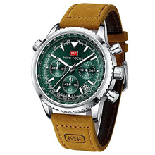 Load image into Gallery viewer, AIMES Mens Watches for Men Casual Chronograph Waterproof Sport Military Watch Analog Quartz Movement Stylish Luxury Dress Wrist Watch Elegant Gift Watch for Men, S-silver green, Fashion Luxury_1