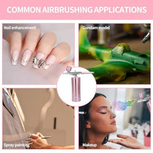 Load image into Gallery viewer, Airbrush Kit Air Brush Kit With Air Compressor Nail Charms Wireless Air Brush for Barber, Nail Art,Makeup, Model Painting (Pink)_1308
