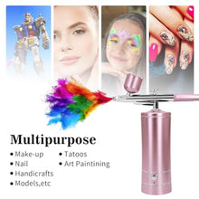 Load image into Gallery viewer, Airbrush Kit Air Brush Kit With Air Compressor Nail Charms Wireless Air Brush for Barber, Nail Art,Makeup, Model Painting (Pink)_1310