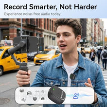 Load image into Gallery viewer, AIRHUG Wireless Lavalier Microphone for iPhone/Android/PC, 60H Battery, 48KHz 24Bit, Plug-Play Lightning/USB-C, 3 Recording Modes, AI Noise Cancellation, Lapel Mic for Vlog, YouTube, Interview, Black_5625