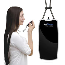 Load image into Gallery viewer, AirTamer A310 Personal Air Purifier Necklace Rechargeable Wearable Air Cleaner for Travel, Office & Everyday Use - Silent, Lightweight, Black with Metal Case, BlackwithMetalCase_1
