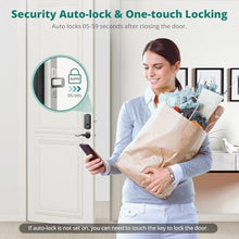 Load image into Gallery viewer, AkaGear Keyless Entry Door Lock with Fingerprint - Door Locks with 2 Keys, Electronic Keypad Deadbolt, Smart Door Locks, Smart Locks for Front Door, Auto-Lock & One Touch Locking - Matte Black, MatteBlack_5380