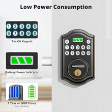 Load image into Gallery viewer, AkaGear Keyless Entry Door Lock with Keypad - Smart Deadbolt for Front Door with 2 Keys - Auto Lock - Easy Installation - DS10 Mini (Oil Rubbed Bronze), OilRubbedBronze_5320