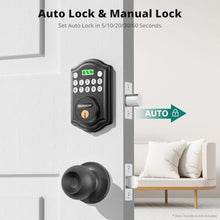 Load image into Gallery viewer, AkaGear Keyless Entry Door Lock with Keypad - Smart Deadbolt for Front Door with 2 Keys - Auto Lock - Easy Installation - DS10 Mini (Matte Black), MatteBlack_5764