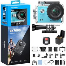 Load image into Gallery viewer, AKASO EK7000 4K30FPS 20MP WiFi Action Camera with EIS Ultra HD 131FT Waterproof Underwater Camera Remote Control 4X Zoom Support External Microphone Blue_1