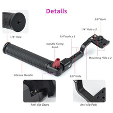 Load image into Gallery viewer, Akeipho Gimbal Grip Handle Handy Sling Handgrip for DJI Ronin S/SC / RSC2,Adjustable Gimbal Side Extension Cold Shoe Mount 1/4" 3/8" Holes Stabilizer Accessory Handle, Black_6405