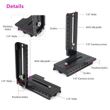 Load image into Gallery viewer, Akeipho L Bracket Vertical Mount Quick Release Plate for DJI Ronin RSC2 / RS2/ RS3 / S, Zhiyun Weebill S Gimbal, DSLR Camera, Tripod, Monopod, Black_7610