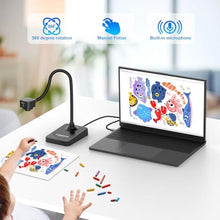 Load image into Gallery viewer, AlKOR USB Document Camera for Teaching & Distance Learning,Manual Focus Webcam with Mic, Foldable Design for Mac OS/Windows/Chromebook-Online Classes, Web Conferencing & Live Demos,Remote Work, Black_4264