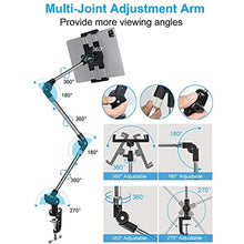 Load image into Gallery viewer, Aluminum Tablet Holder for Desk Clamp 360 iPad Mount, 35" Adjustable Arm Tablet Stand for Bed, Webcam Camera Clip for iPad Pro Air Mini, Galaxy Tab, Z Fold, Fire, Switch, iPhone, Gopro, 4-13" Devices_3354