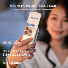 Load image into Gallery viewer, Amaran Go Magnetic Selfie Phone Light (Blue) Compatible with MagSafe & Qi2, Dual LED Adjustable Mirror Light, CCT 2700K-6500K, for Selfies, Makeup, Content Creation_455