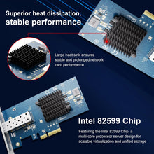 Load image into Gallery viewer, 10Gb PCIe NIC Network Card, Intel 82599EN SFP+, X520-DA1 Compatible