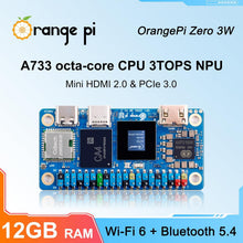 Load image into Gallery viewer, Orange Pi Zero 3W 12GB LPDDR5 Allwinner A733 Octa Core CPU 3 Tops Single Board Computer, 2.0GHz Frequency WiFi 6 & Bluetooth 5.4 (BLE) Onboard Antenna Support 4K Display Run Android Ubuntu