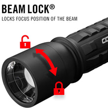 Load image into Gallery viewer, Coast XP11R 2600 Lumen USB-C Rechargeable LED Flashlight with Slide Focus and Pure Beam Focusing Optic, 4 Light Modes, Black
