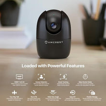 Load image into Gallery viewer, Amcrest 1080P WiFi Camera Indoor, Nanny Cam, Dog Camera, Sound & Baby Monitor, Human & Pet Detection, Motion-Tracking, 2.4Ghz Only, Pan/Tilt Wireless IP Camera, Night Vision, Smart Home ASH21-B, ASHBBlack_572