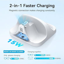 Load image into Gallery viewer, AMVR Magnetic 2-in-1 Charging Dock Compatible with Ray Ban Meta Wayfarer/Skyler/Headliner Smart Glasses Case Accessories, Charger with LED Indicator(Not Compatible with Oakley,Blayzer and Display), White_676