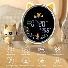 Load image into Gallery viewer, ANALOI Kids Alarm Clock, OK to Wake Clock for Kids, Stay in Bed Clock and Sleep Training, Nap Timer Temperature Detect Cute Room Decor, Gift Ideas for Kids Toddler Boy Girl, Cat_185