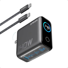 Load image into Gallery viewer, Anker 140W Max 4-Port GaN Charging Blocks,Smart Display for MacBook Charger, DarkGray_1
