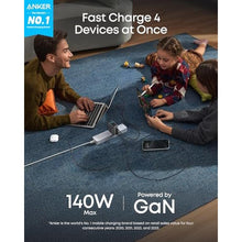 Load image into Gallery viewer, Anker 140W Max 4-Port GaN Charging Blocks,Smart Display for MacBook Charger, DarkGray_1408