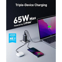 Load image into Gallery viewer, Anker GaNPrime 65W, PPS Fast Compact Foldable Charger for MacBook Pro/Air, iPad Pro, Galaxy S23/S22, Note20, iPhone 15/Pro/Pro Max, Pixel, and More, PhantomBlack_1418