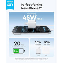 Load image into Gallery viewer, Anker iPhone Charger, 45W Type C Fast Charging, USB C Charger Block, White_58
