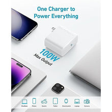 Load image into Gallery viewer, Anker Laptop Charger, Compact Foldable 100W USB C Charger with 5FT Cable, ArcticWhite_1073