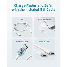 Load image into Gallery viewer, Anker Laptop Charger, Compact Foldable 100W USB C Charger with 5FT Cable, ArcticWhite_1075