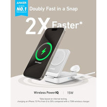 Load image into Gallery viewer, Anker MagGo 3-in-1 MagSafe-Compatible Qi2 15W Foldable Charging Station, White_970