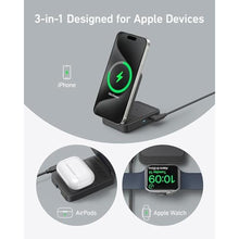 Load image into Gallery viewer, Anker MagGo 3-in-1 MagSafe-Compatible Qi2 15W Foldable Charging Station, Black_554