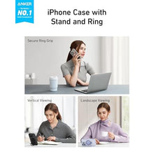 Load image into Gallery viewer, Anker Magnetic Ring Stand for iPhone 13/14 Case, Silicone Finger Ring Grip Stand Holder, Military Grade Drop Tested, Compatible with MagSafe, Built in Kickstand, Soft Edge Anti-Fingerprint, Black_2160