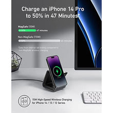 Load image into Gallery viewer, Anker MagSafe Charger Stand, 737 MagGo Charger, 3-in-1 Charging Stand with MFi-Certified 15W Max Fast Charging, iPhone 15/14/13/12 Series, Apple Watch S8/7/6, AirPods, 30W USB-C Adapter Included, Gray_2933