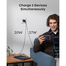Load image into Gallery viewer, Anker Nano 47W Fast Charger USB C, 2-Port Compact Foldable USB C GaN Charger for iPhone 17/16, Galaxy, Pixel, Compatible with MagSafe (Black)_4093